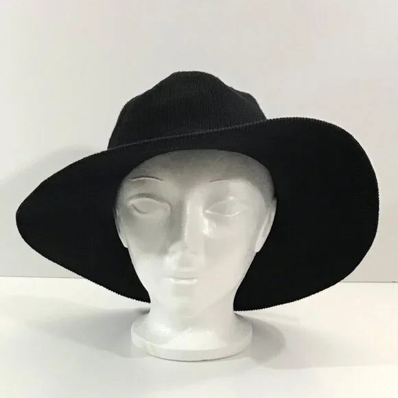 BOHO Wide‑Brim Black Floppy Hat – Soft & Flexible - Women’s O/S - Picture 4 of 11